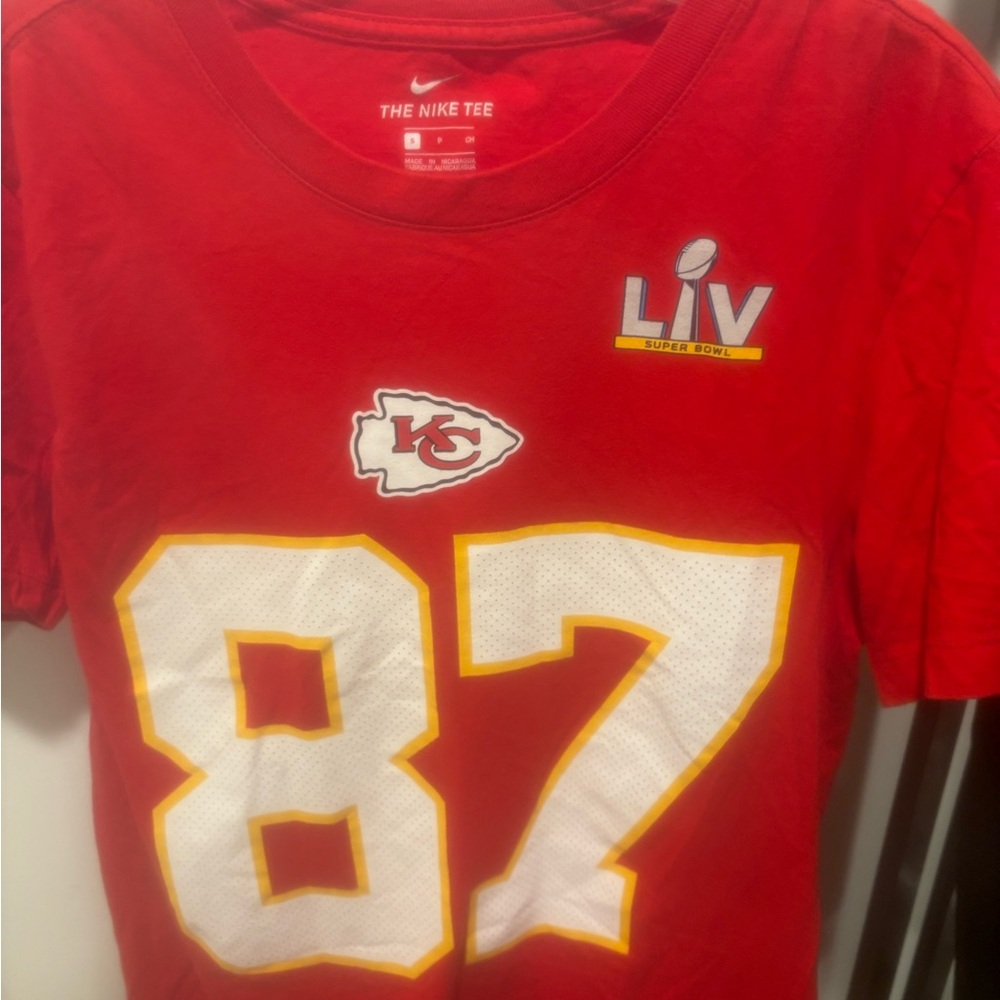 Nike Red Super Bowl LV Graphic Tee #87  Travis Kelce